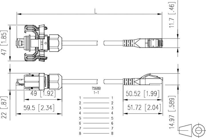 Actual product image Metz Connect E-DAT Industry patch cable V6 (S/FTP, CAT6, 20 m)