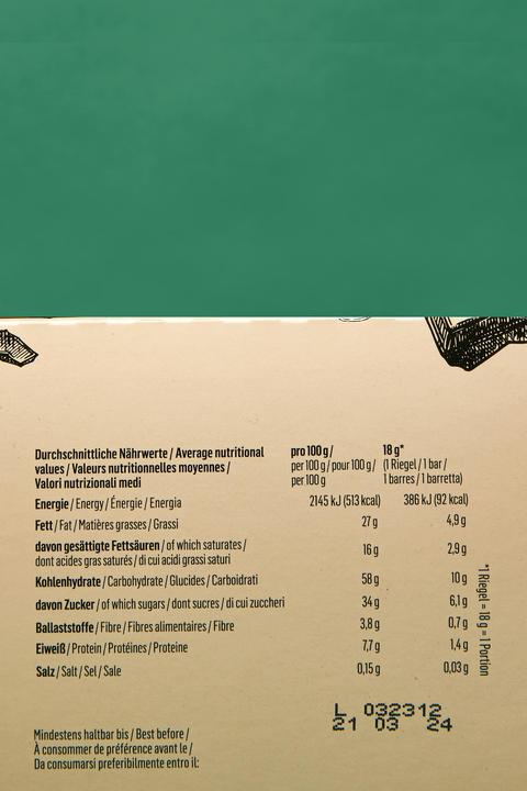 Produktbild KoRo Riegel aus braunem Vollkorneis überzogen mit Vollmilchschokolade (360 g)