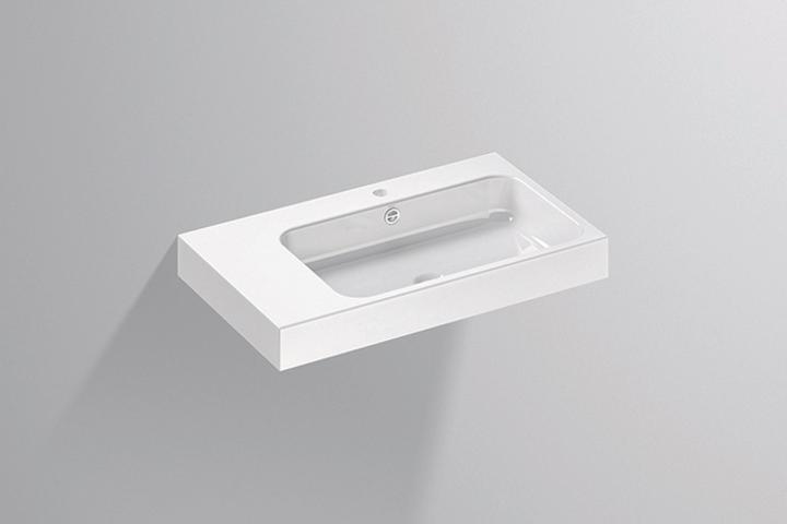 Produktbild Alape Waschtisch WT.SR800H.R, rechteckig B: 800mm H: 127mm T: 472mm, 4282600000, weiss (472 mm, 800 mm)