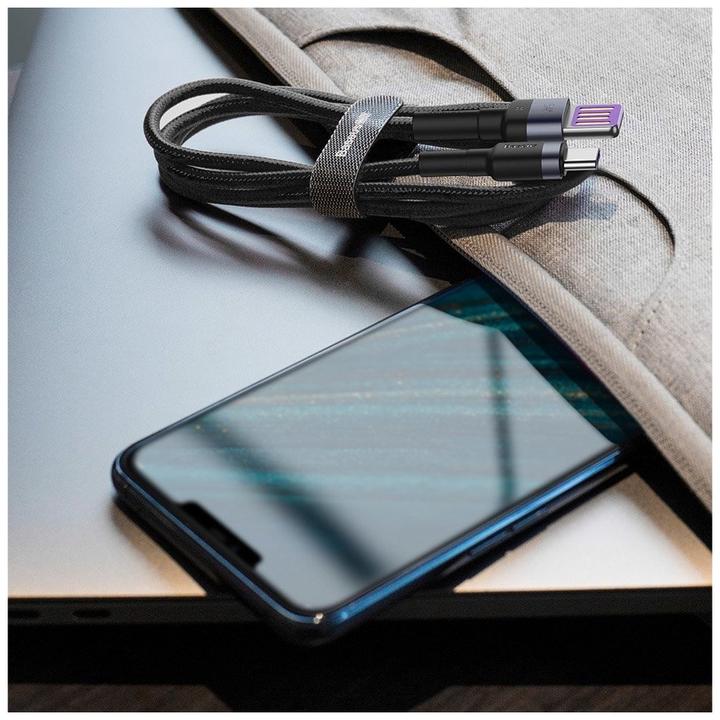 Actual product image Baseus Cafule HW Quick Charging Data cable USB Double-sided Blind Interpolation For Type-C 40W 1m Gray b... (1 m, 40 W)