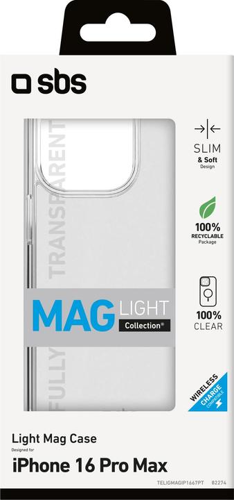 Actual product image SBS Light Mag Cover compatible for iPhone 16 Pro Max transparent (Apple iPhone 16 Pro Max)