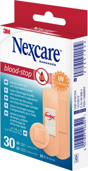 Actual product image 3M Blood-Stop Plaster 3 sizes mixed (30 x)