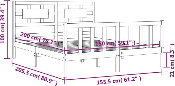 Produktbild vidaXL Bettrahmen (200 x 200 cm)
