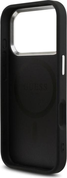 Produktbild Guess Case Magsafe 4G PU Leather Case With Triangle Logo And Silver Metal Camera Frame For iPhone 17 (Apple iPhone 17 Pro)