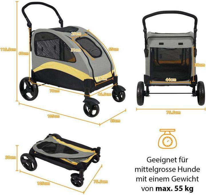 Immagine prodotto Hermex Passeggino per cani (Cane, Pieghevole, Traspirante)