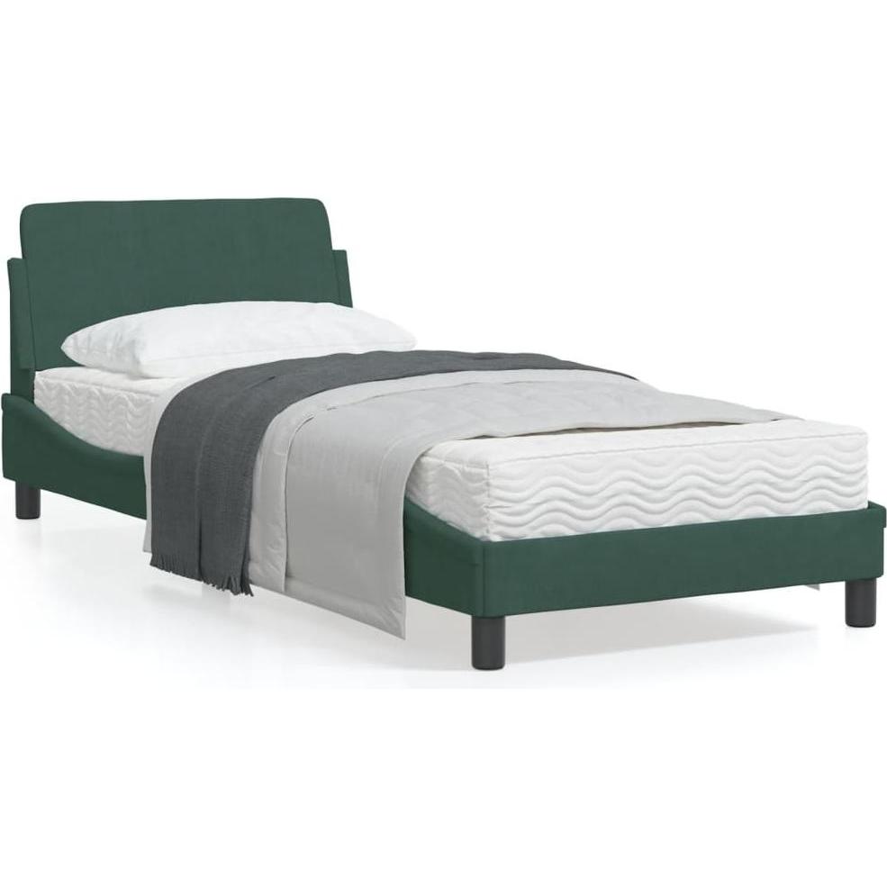 VidaXL, Bett, Bettgestell mit Kopfteil Samt (90 x 200 cm)