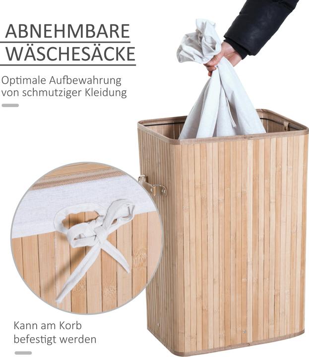 Produktbild Homcom Wäschekorb mit 2 Tragegriffen (72 l)