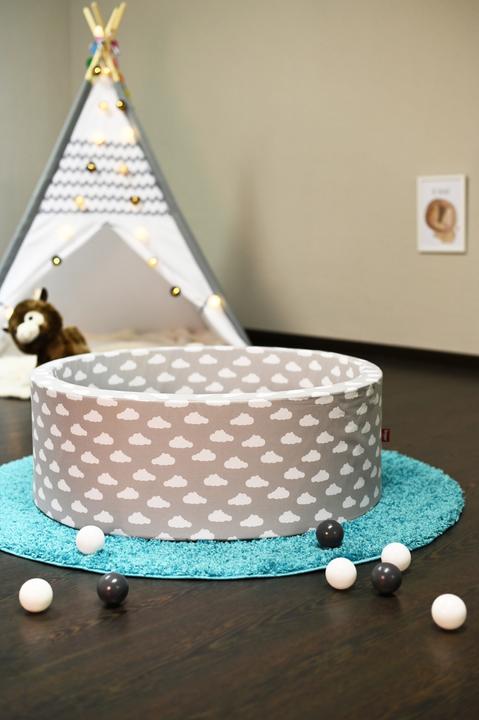 Produktbild Knorrtoys Bällebad soft - "Grey white clouds" - 300 balls grey/creme (ca. 6cm Durchmesser)