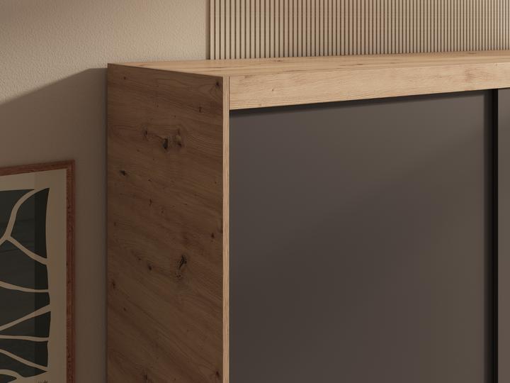 Actual product image ADRK Furniture Sliding-door wardrobe with mirror Hailey 100 (100 x 60 x 205 cm)