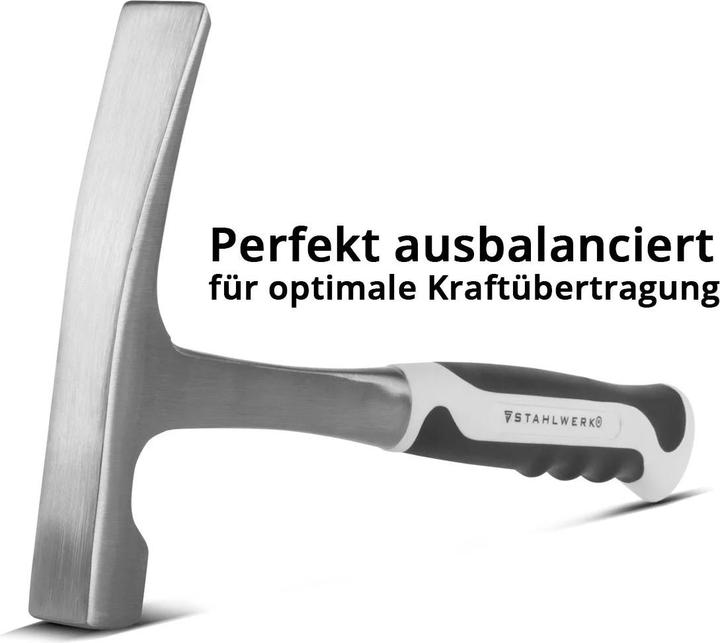 Actual product image Stahlwerk Bricklayer's hammer made of carbon steel Bricklayer's hammer with fibreglass handle (960 g)