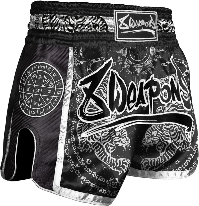 8Weapons 8 WEAPONS Muay Thai Shorts Carbon - Sak Yant Tigers black XXL (L)