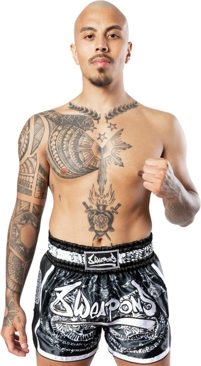 Produktbild 8Weapons 8 WEAPONS Muay Thai Shorts Carbon - Sak Yant Tigers black XXL (L)