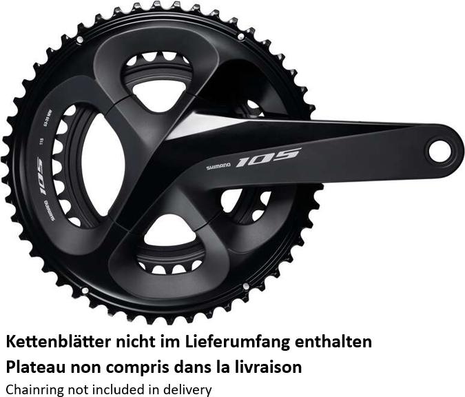 Immagine prodotto Shimano Guarnitura 105 FC-R7000 165 mm senza corona nera (165 mm)
