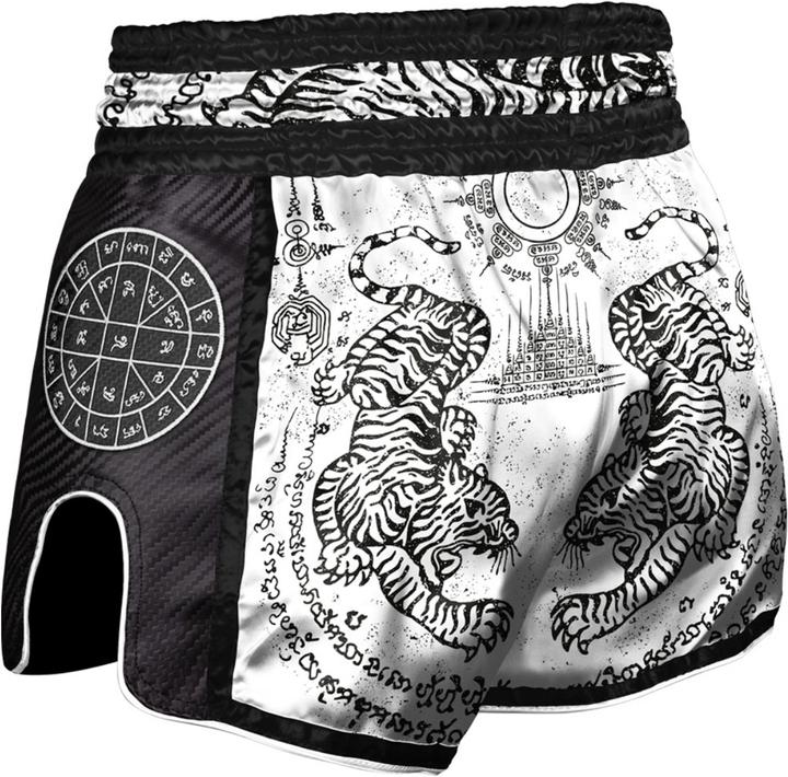 Image du produit 8Weapons 8 WEAPONS Muay Thai Shorts Carbon - Sak Yant Tigers white XXL (M)