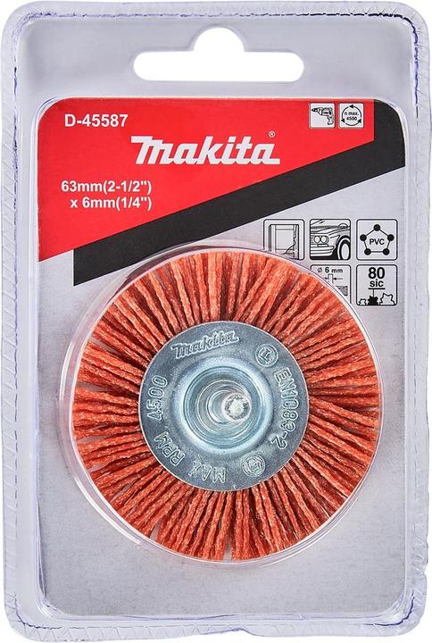 Produktbild Makita Zubehör D-45587 Rundbürste 6 x 63 mm Nylon K80 (80)