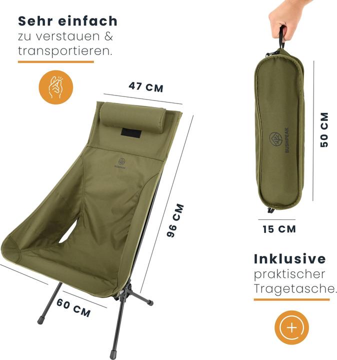 Actual product image Bushpeak Camping chair Ultralight Large