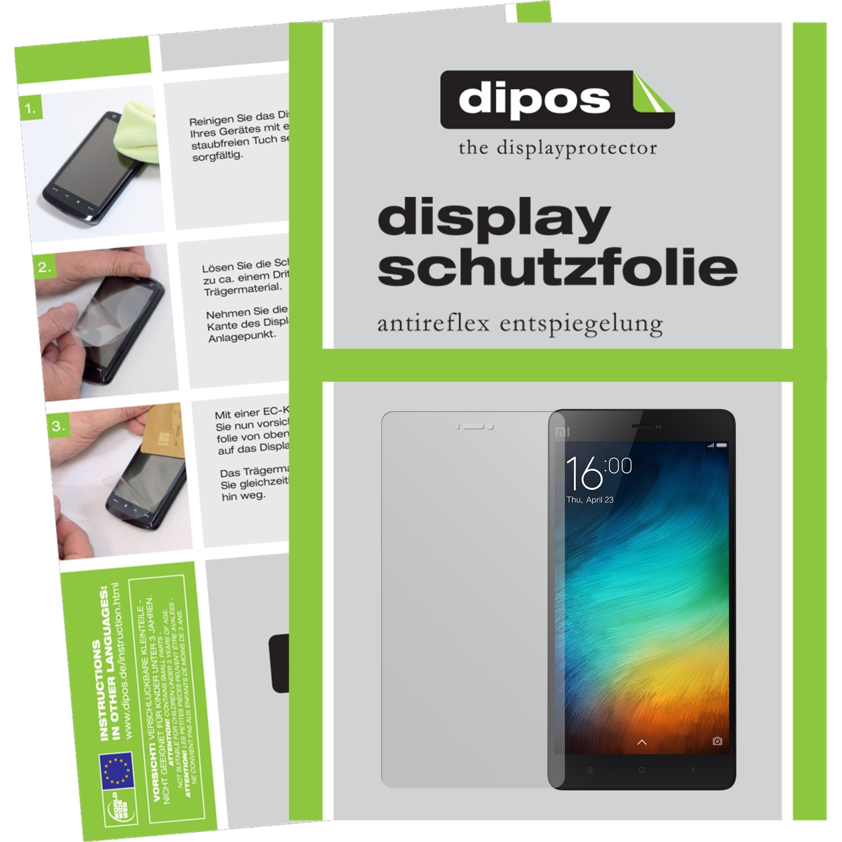 Dipos Displayschutzfolie Antireflex (2 Stück, Xiaomi Mi4i), Smartphone Schutzfolie, Transparent