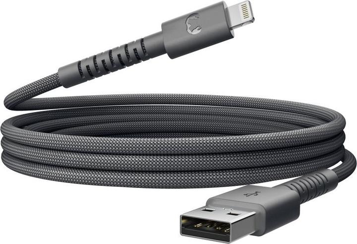 Actual product image Fresh'N Rebel Fresh 'n Rebel USB-A zu Lightning silicone geflochtenes Kabel "FlexWave" 2m, Storm Grey (2 m, 30 W)