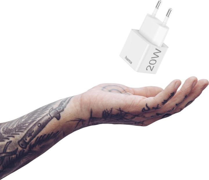 Actual product image Hama Mini Charger, Power Delivery (PD)/Qualcomm®, 20 Watt, White (20 W, 1 portion)