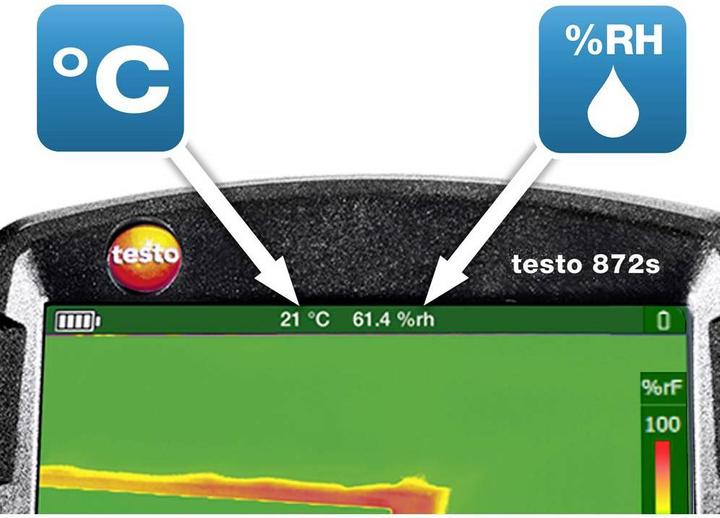 Image du produit Testo 872s Kit de diagnostic de construction Caméra thermique -30 à +650 °C 240 x 180 pixels 9 Hz