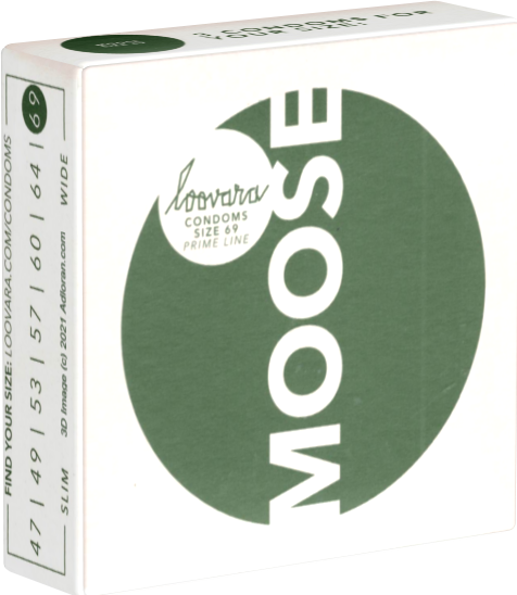 Immagine prodotto Loovara 69 "Moose" 3 preservativi personalizzati e resistenti in lattice equo e solidale (3 pz.)