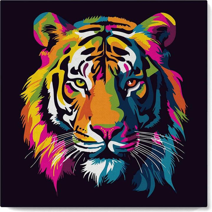 Immagine prodotto Figured'Art Mini Kit da Dipingere con i Numeri con Cornice - Tigre Pop Art Astratta