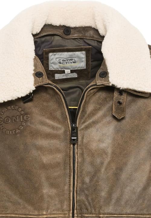 Actual product image Camel Active Leather Jacket with Detachable Collar (110)