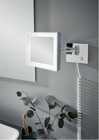 Actual product image Emco LED cosmetic mirror chrome 1 arm 3 compartments