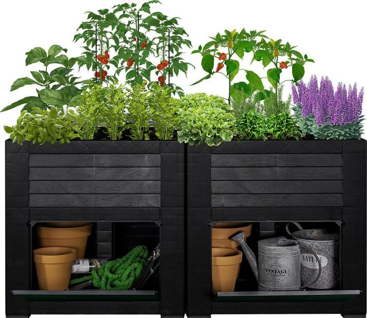 Actual product image Weber Home Raised bed with storage compartments