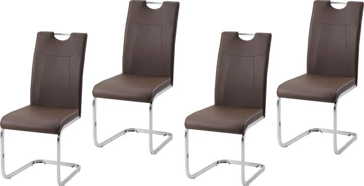 HTI-Living Esszimmerstuhl 4er Set Braun Kunstleder Kelly C