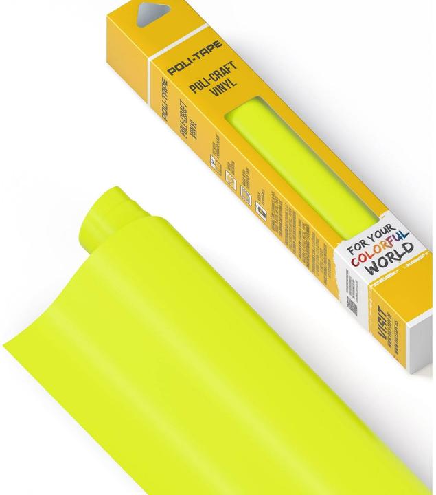 Produktbild Poli-tape Vinylfolie Permanent 30.5 x 183 cm, Neon Gelb matt (1 Stk.)