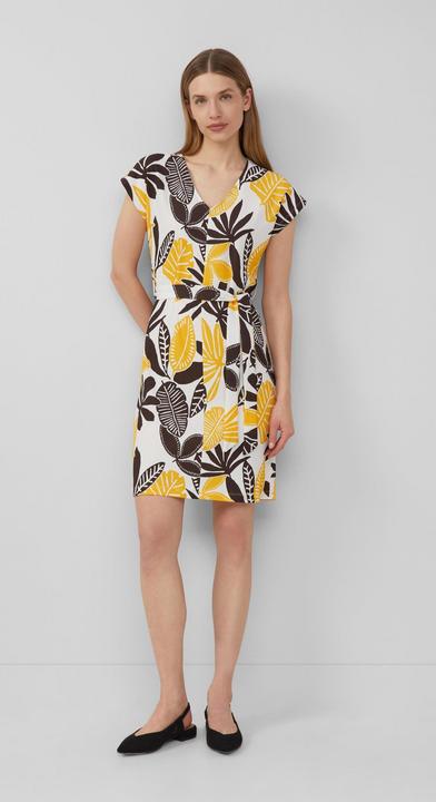 Produktbild S.Oliver Kleid Strukturiertes Jerseykleid mit All-over-Print und Gürtel (40)