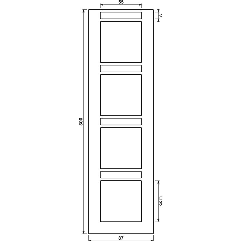JUNG, Zubehör Schalterprogramm, Einbaurahmen 4f aws glz v A / A CREATION AC584BFNAWW