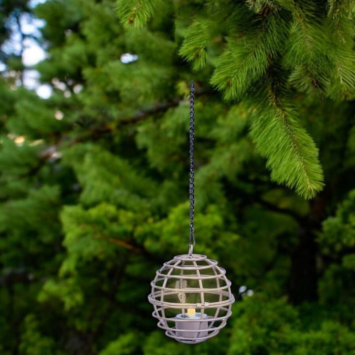 Actual product image GuGus LED solar pendant light with tea light, Ø 10 cm, brown (60 lm)