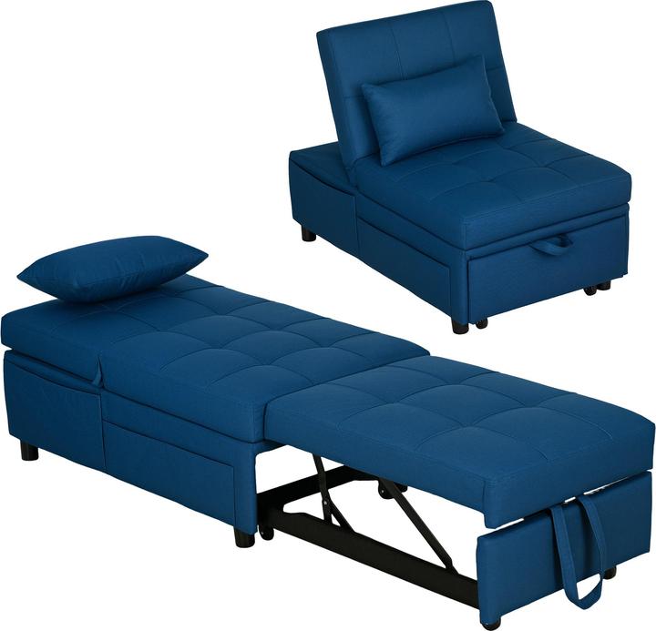 Immagine prodotto Homcom Schlafsessel Polyester, Schaumstoff Blau