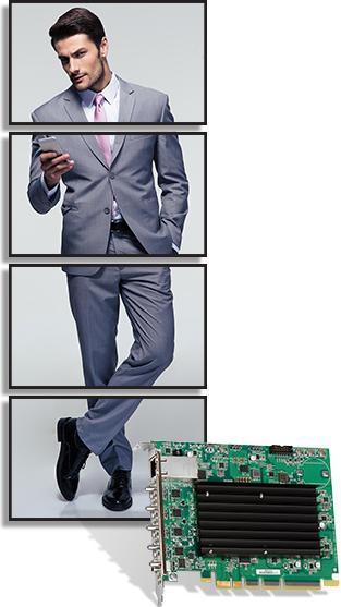 Immagine prodotto Matrox Scheda PCIe standalone QuadHead2Go Q155 4K 1 ingresso HDMI, 4 uscite HDMI e 1 RJ45