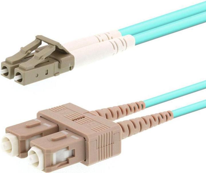 Actual product image Intracom INTELLINET 302716 Intellinet Fiber optic cable LC-SC duplex 2m 50/125 OM3 multimode 2mm Jacket (2 m)