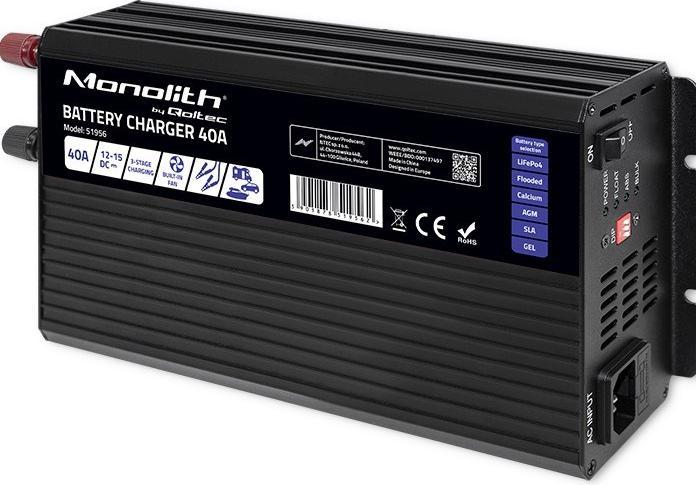 Immagine prodotto Qoltec ładowarka Do Akumulatorów Lifepo4 Agm Gel Sla | 40a | 12v (12V, 40 A)