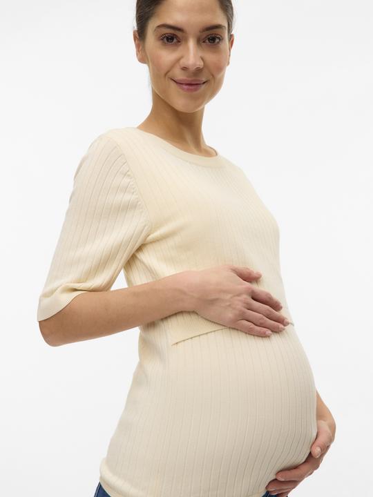 Immagine prodotto Mamalicious Normal geschnitten Rundhals Gerippte Ärmelbündchen Strickoberteil Strickpullover