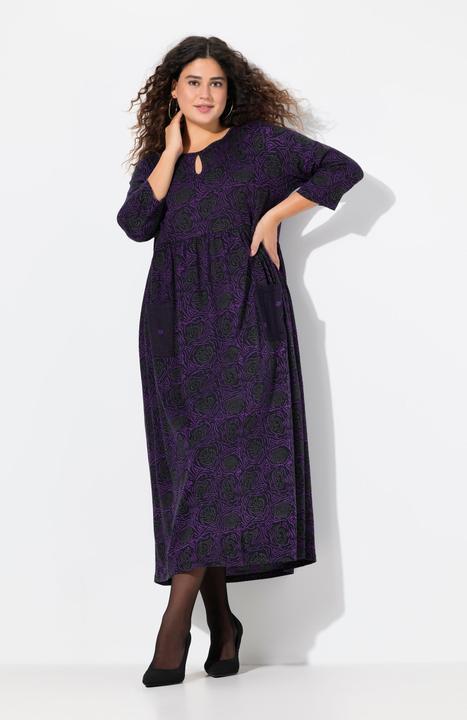 Produktbild Ulla Popken Jerseykleid, A-Linie, Blumendruck (54)