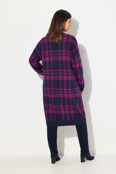 Image du produit Ulla Popken Cardigan oversize ouvert avec motif à carreaux (42, 44)