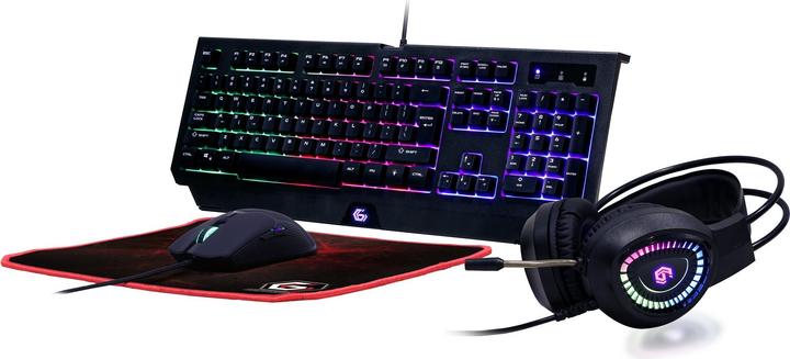 Produktbild Gembird Gaming SetinchPhantominch with 4in1 backlight keyboard mouse pad GGS-UMGL4-01 (US, Kabelgebunden)