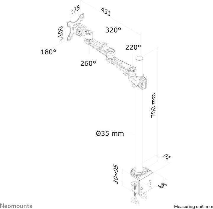 Actual product image Neomounts Fpma-D935pole70 (Table, 30")