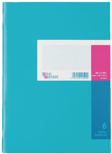 König & Ebhardt Spaltenbuch DIN A4 hellblau/magenta 6 Spalten 40 Bl. (A4, Kariert)