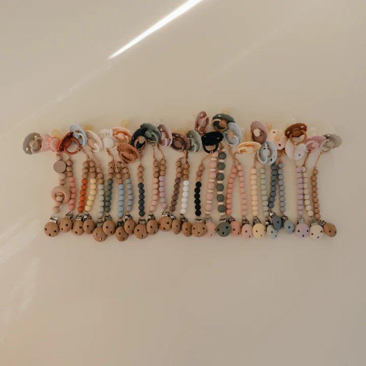 Actual product image Mushie Halo pacifier chain