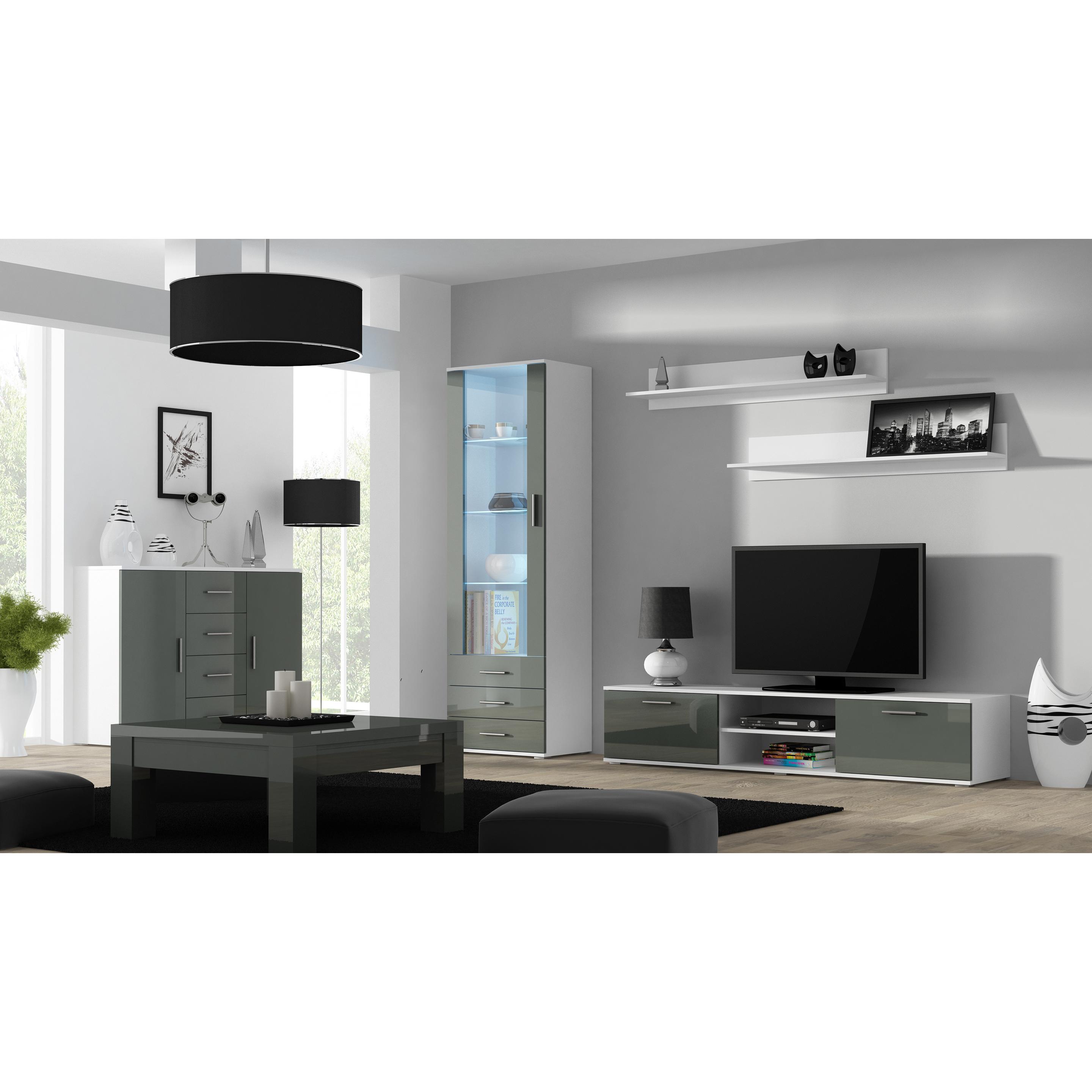 Cama, TV Möbel, SOHORTV180BI/SZ TV-Ständer & Entertainment-Center 1 Regale