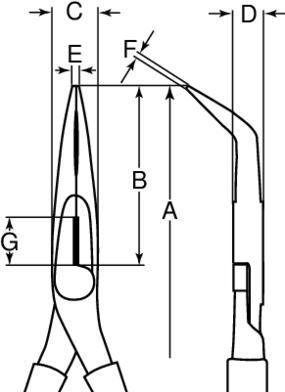 Produktbild Bahco ERGO Flachrundzangen mit isolierten Zwei-Komponenten-Griffen und um 45° abgewinkelter Spitze, phos (200 mm)