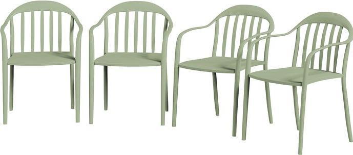 Immagine prodotto Swisshandel24 4er Set Gartenstuhl, Kunststoff, stapelbar, bis 120 kg, Grün