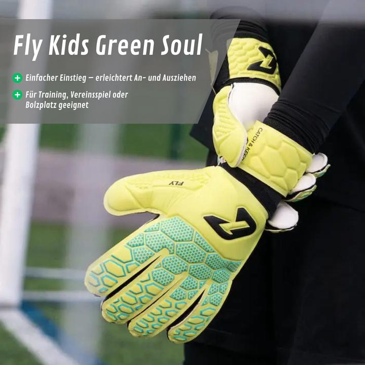 Produktbild Catch & Keep Fussballhandschuhe Fly Kids Green Soul Gr. 5 Torwart Goalie Handschuhe (5)