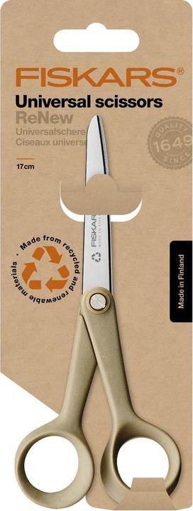 Image du produit Fiskars Ciseaux universels ReNew Longueur : 17 cm Acier inoxydable/plastique recyclé (17 cm)